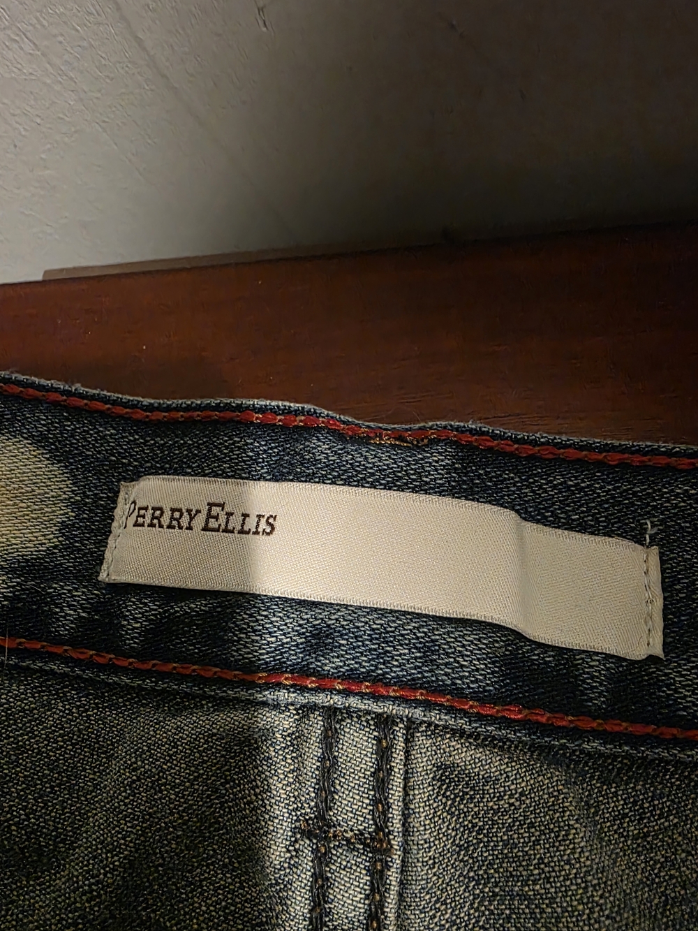 Perry Ellis Dark Blue Jeans with Red Stitching